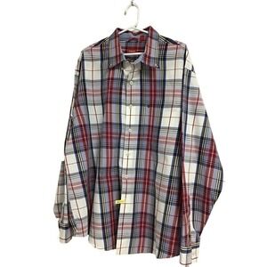 IZOD Blue and Multicolor Plaid Button Up Men's‎ Size 2XLT